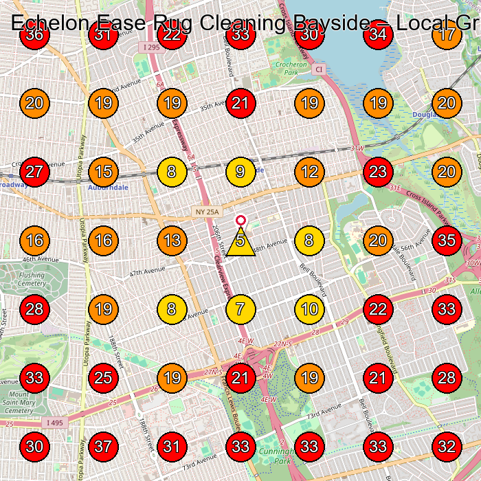 Echelon Ease Rug Cleaning Bayside GeoGrid visibility map for Carpet Cleaning Service in Douglaston